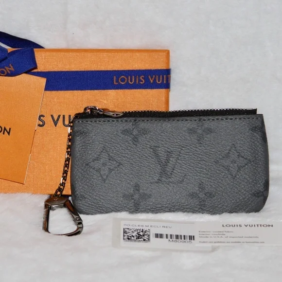 LOUIS VUITTON Pochette Cles Key Pouch Monogram Eclipse Reverse Purse Card Wallet